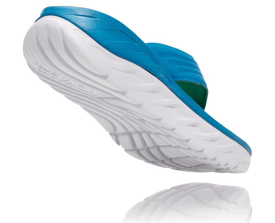 Sandalias Hoka One One Hombre Azules/Blancos - Ora Recovery Flip - KDYU34052